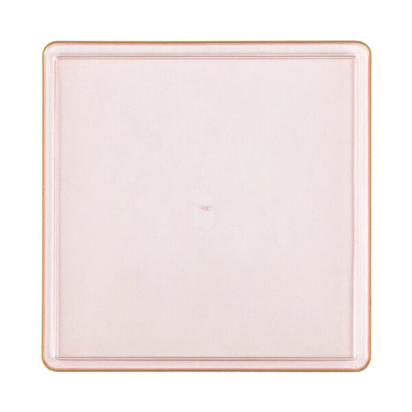 20-Piece Pink and Gold Square Plastic Dinnerware Set - Elegant Disposable Plates, Bowls & Cups for 10 Guests - Perfect for Weddings, Parties, and Outdoor Dining