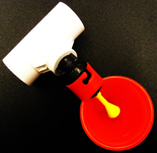 Automatic Poultry Chicken Drinker Cup with 1/2 Inch PVC Tee Fitting - Perfect for Chicken Coops, Farms, and Backyard Poultry Watering Systems