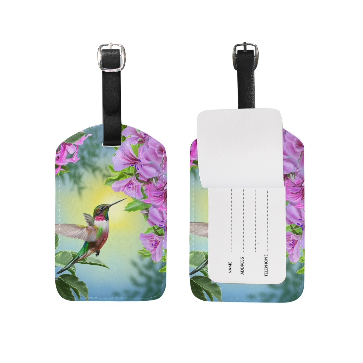 Cooper Girl Genuine Leather Hummingbird Luggage Tag - Durable Suitcase ID Tag for Travel Bags (1 Piece) - Perfect for Airports, Cruise Trips & Business Travel