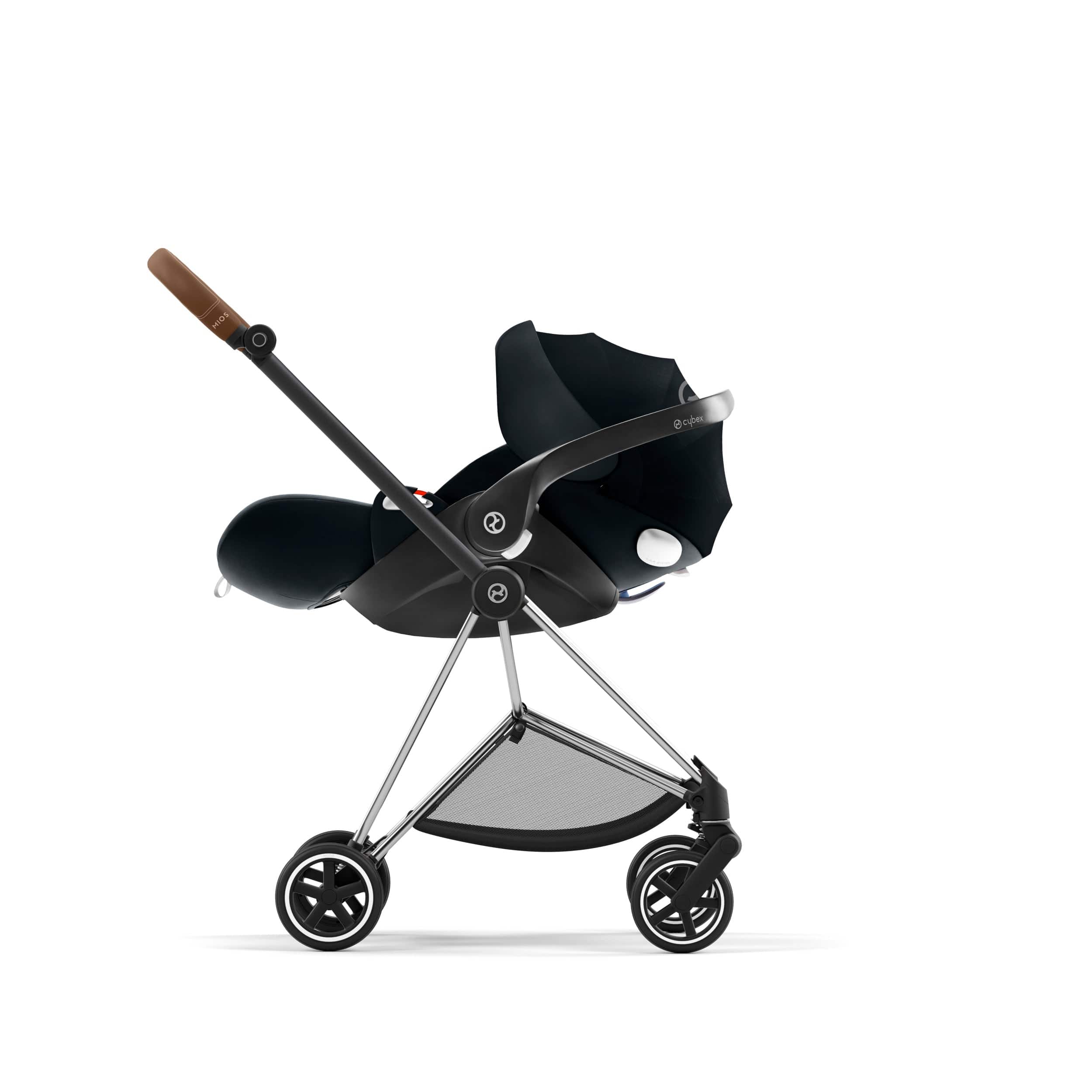 Cybex Mios 3 Complete Stroller - Lightweight Travel Stroller with Reversible Seat, Chrome/Brown | Perfect for City Walks, Travel & Everyday Use