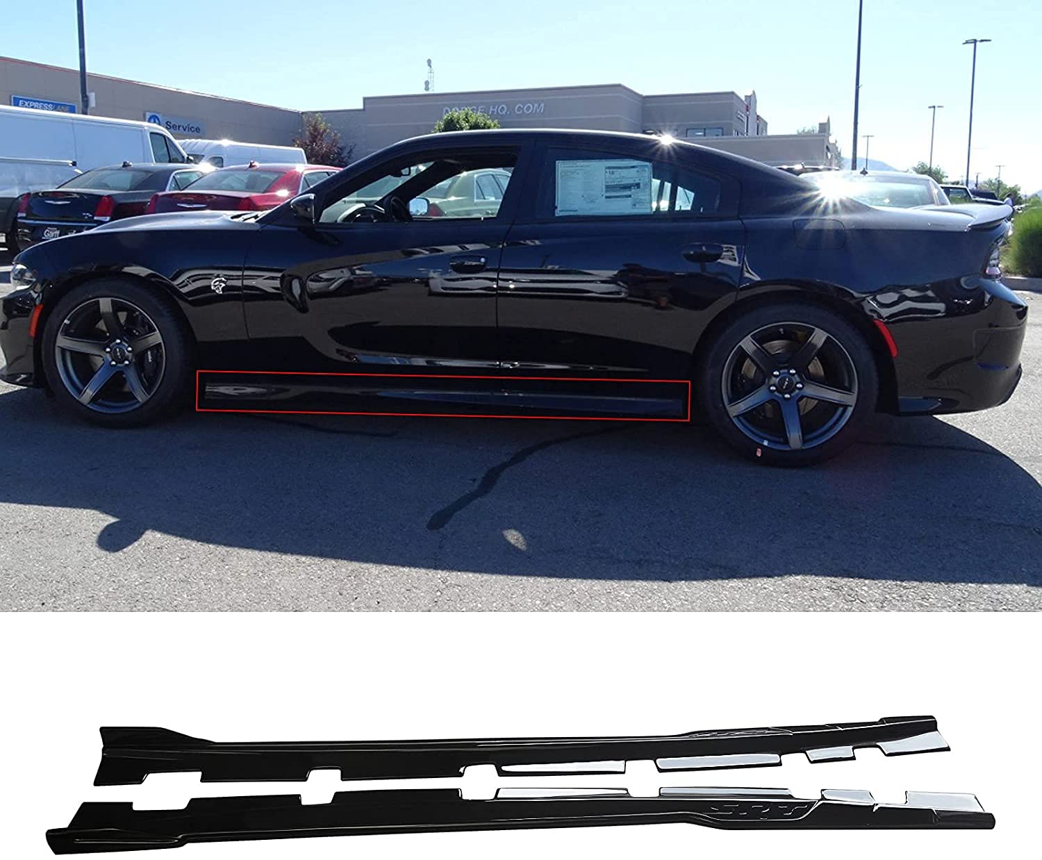 NINTE Side Skirts for 2011-2018 Dodge Charger RT R/T SXT - Gloss Black Rocker Panel Extensions & Splitters | Car Body Kit Upgrade for Enhanced Style & Protection