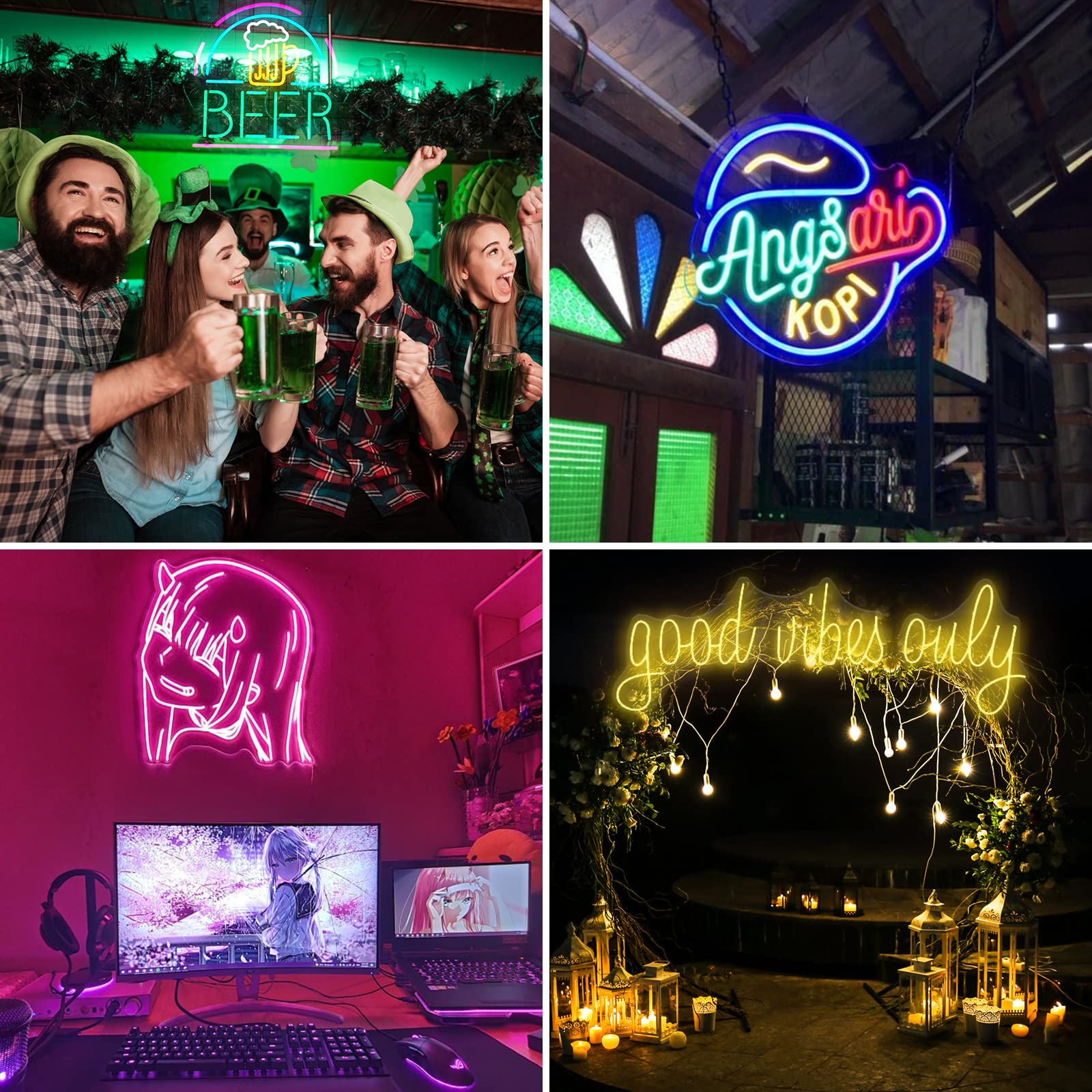 Custom LED Neon Signs - Personalized Wall Decor for Wedding, Birthday, Party, Home, Bedroom & Game Room - 18