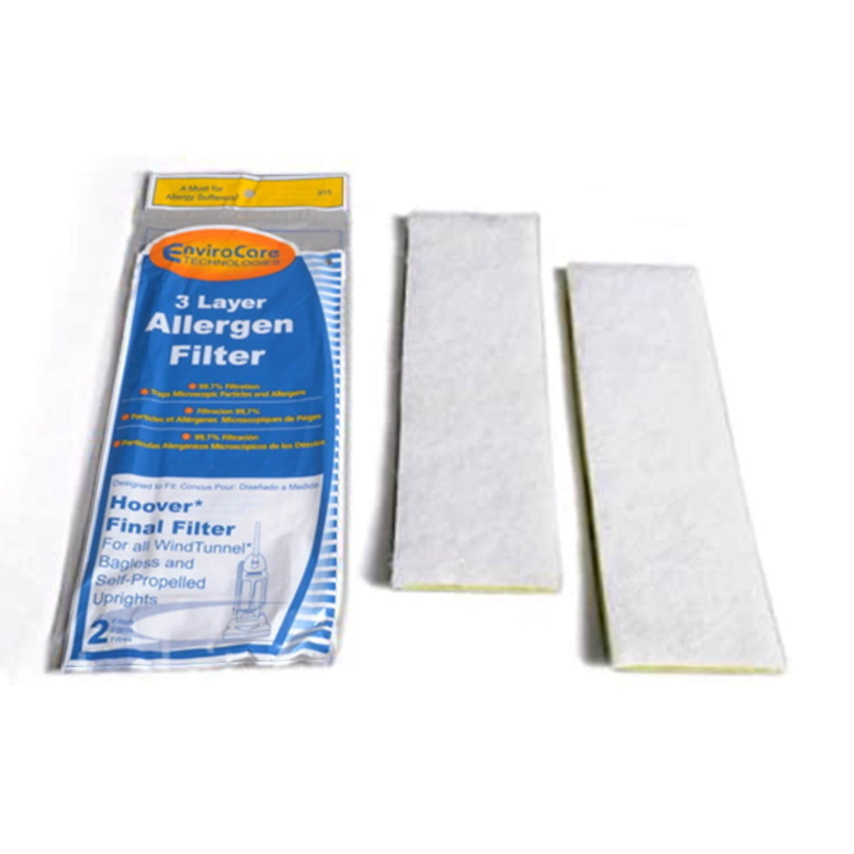 Hoover WindTunnel Self-Propelled Vacuum Cleaner Replacement Final Filter 2-Pack (F915) - Compatible with Hoover Upright Vacuums for Pet Hair & Deep Cleaning