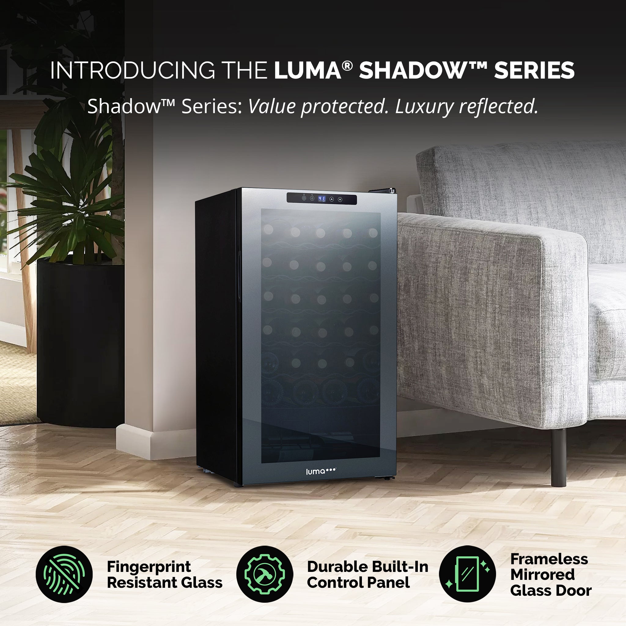 Luma® 34 Bottle 18.7 Cu. Ft. Black Freestanding Wine Cooler Refrigerator - Perfect for Home Bars, Restaurants, and Wine Cellars