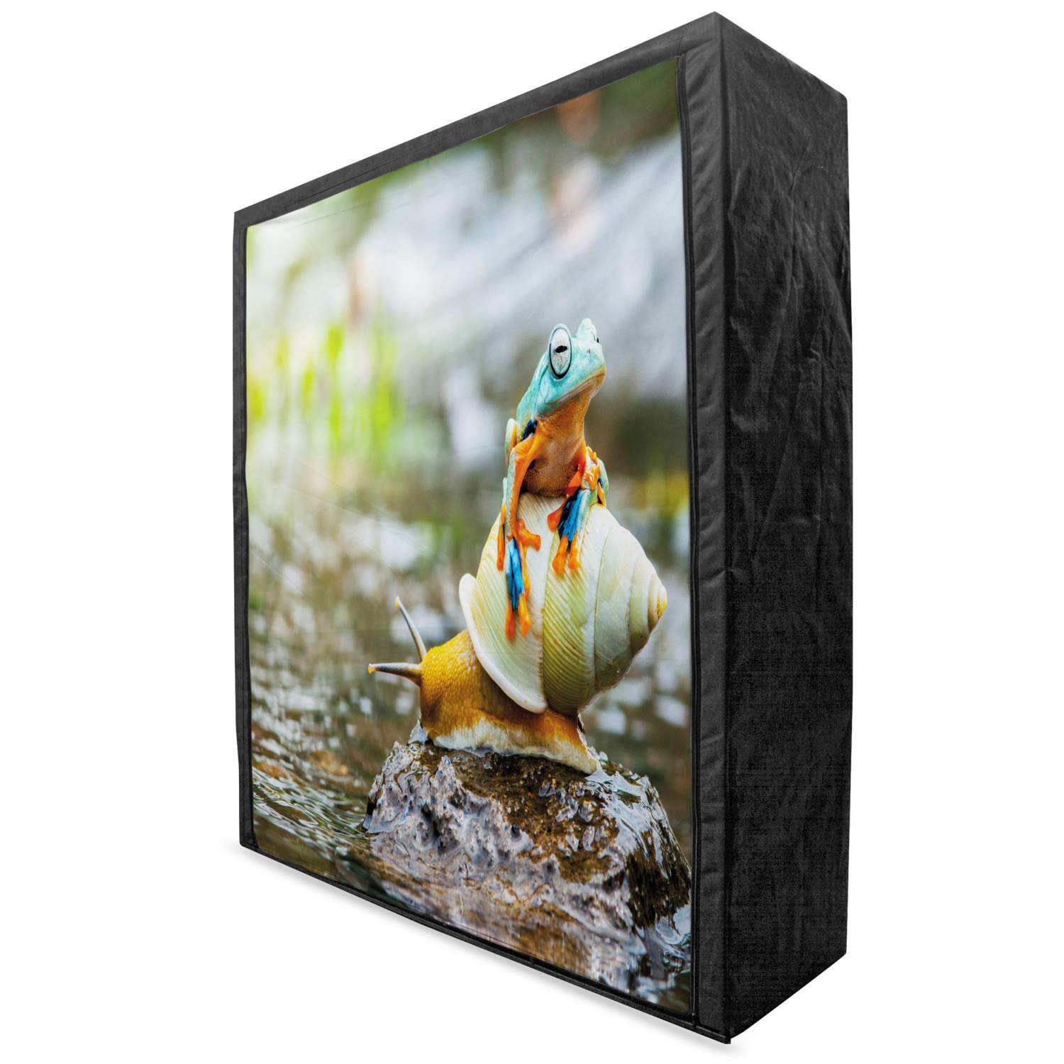 Ambesonne Funny Frog & Snail Fabric Wardrobe - 59