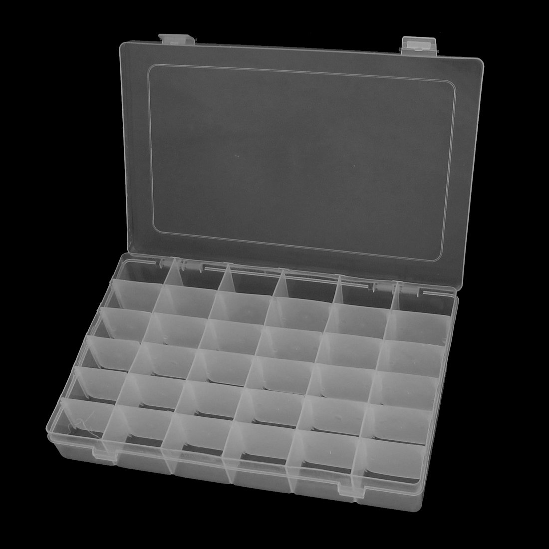 36-Slot Detachable Plastic Tool Organizer - Clear Storage Case for Electronics & DIY Projects