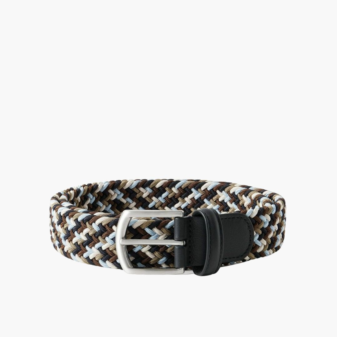 3.5cm Woven Elastic Belt for Women & Men - Adjustable Waistband (Black, Brown, Grey, Silver, Olive) - Perfect for Pants, Skirts, Dresses & DIY Fashion Projects