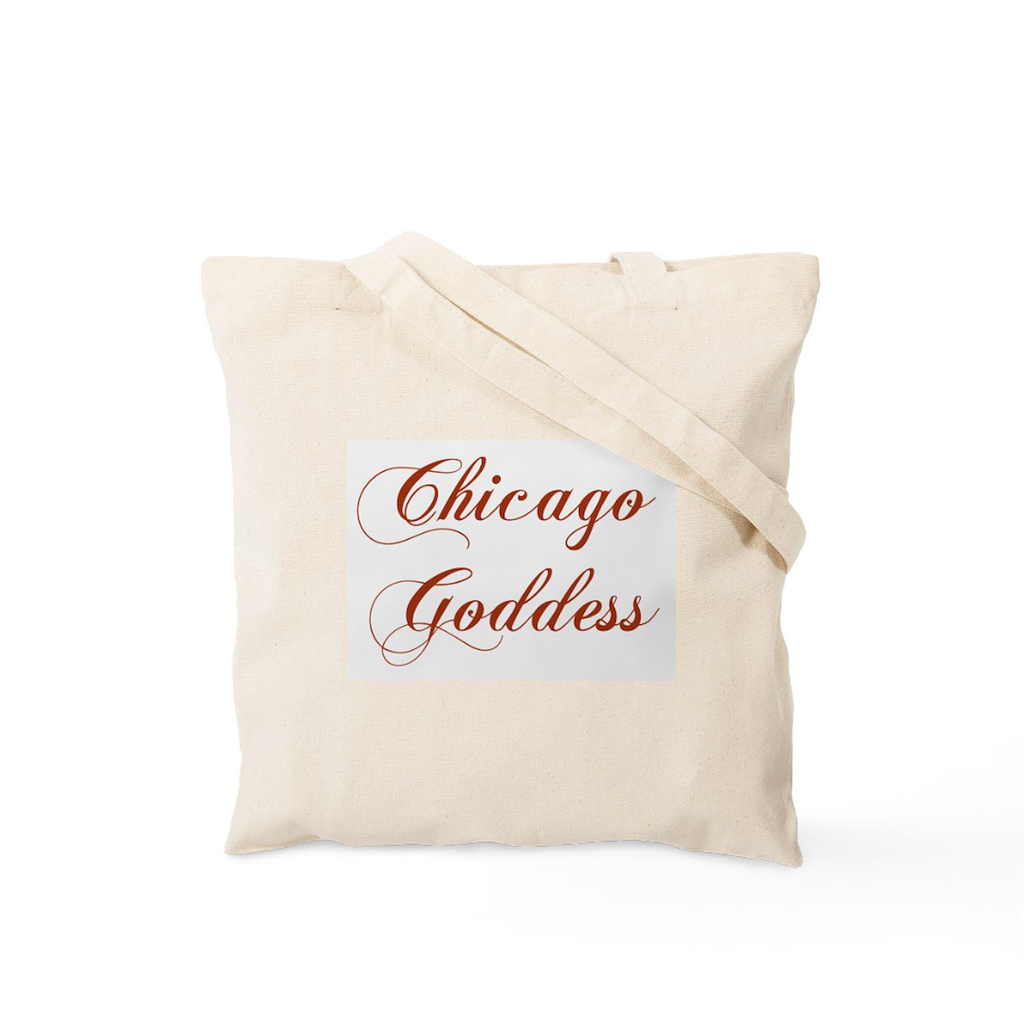 Chicago Goddess Tote Bag - Natural Canvas Reusable Shopping Bag for Women | Eco-Friendly Grocery Tote, Beach Bag & Work Tote | Perfect for Shopping, Travel & Daily Use