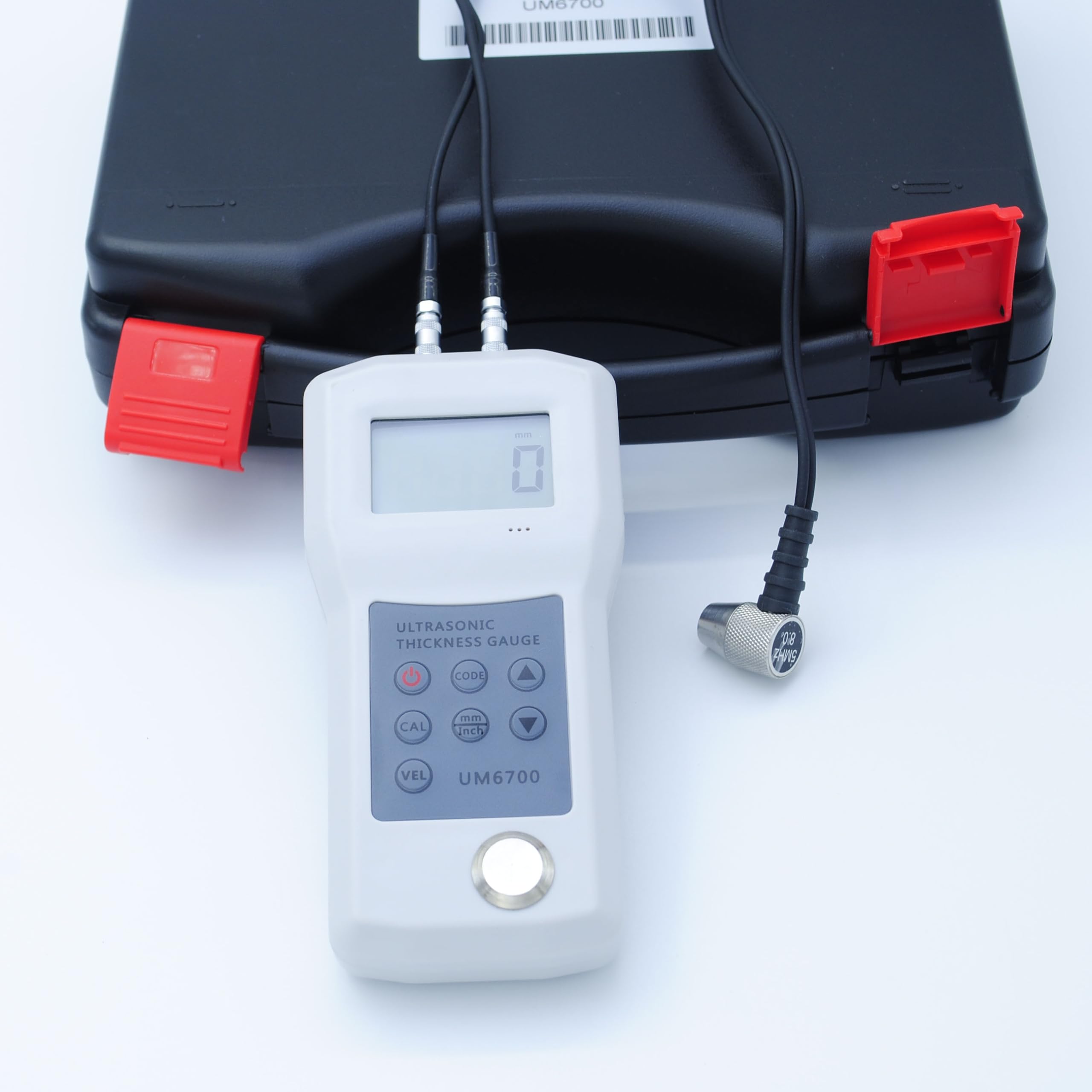 Ultrasonic Thickness Gauge Tester - 1.0 to 280mm Measuring Range, 0.1mm Resolution, Backlight LCD Display - Perfect for Metal, Plastic & Pipe Thickness Measurement in Industrial & Construction Applications