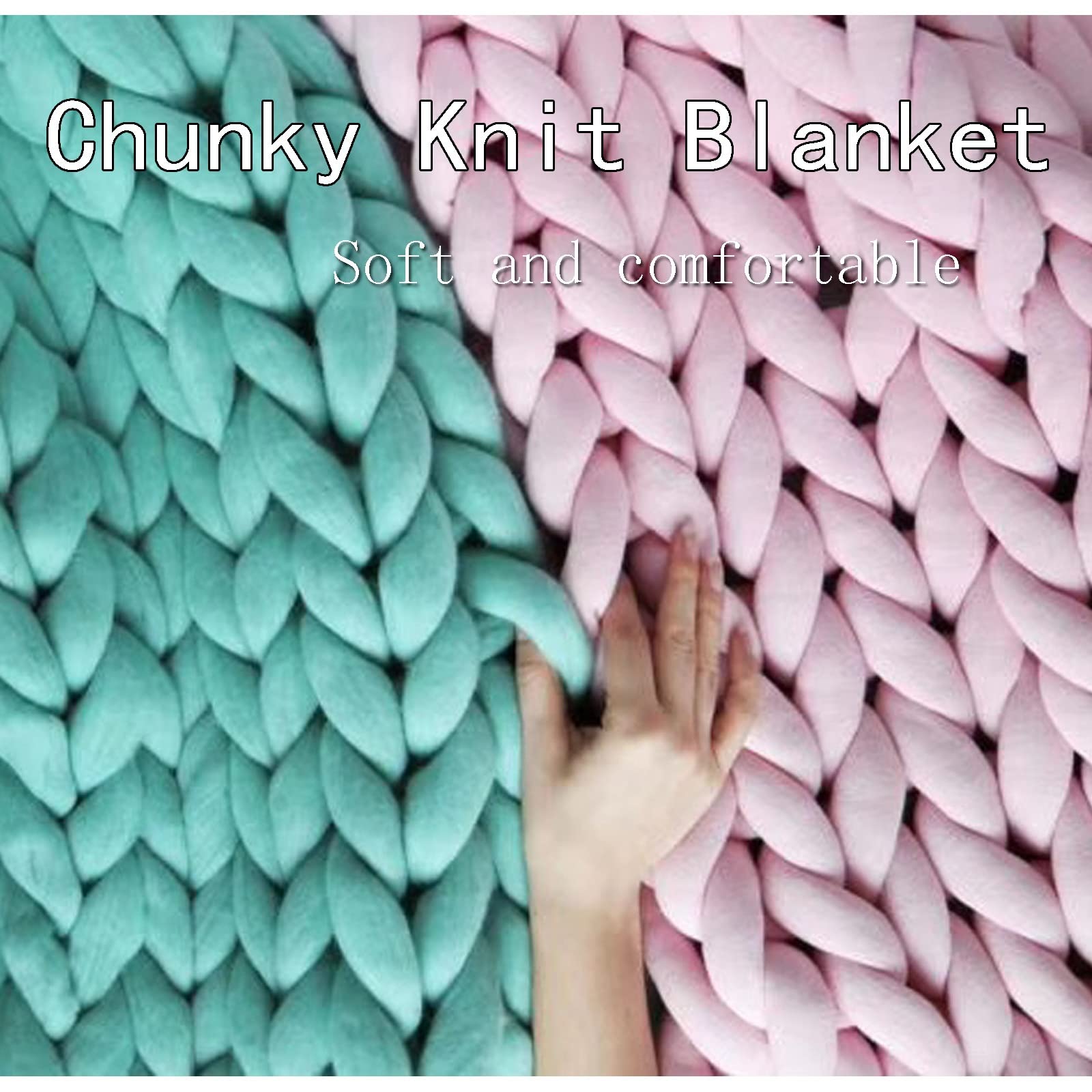 Chunky Knit Blanket - Handmade Tightly Woven Warm & Soft Throw - Cozy Home Decor for Bedroom, Sofa, Nursery - Perfect Baby Shower Gift & Winter Comfort