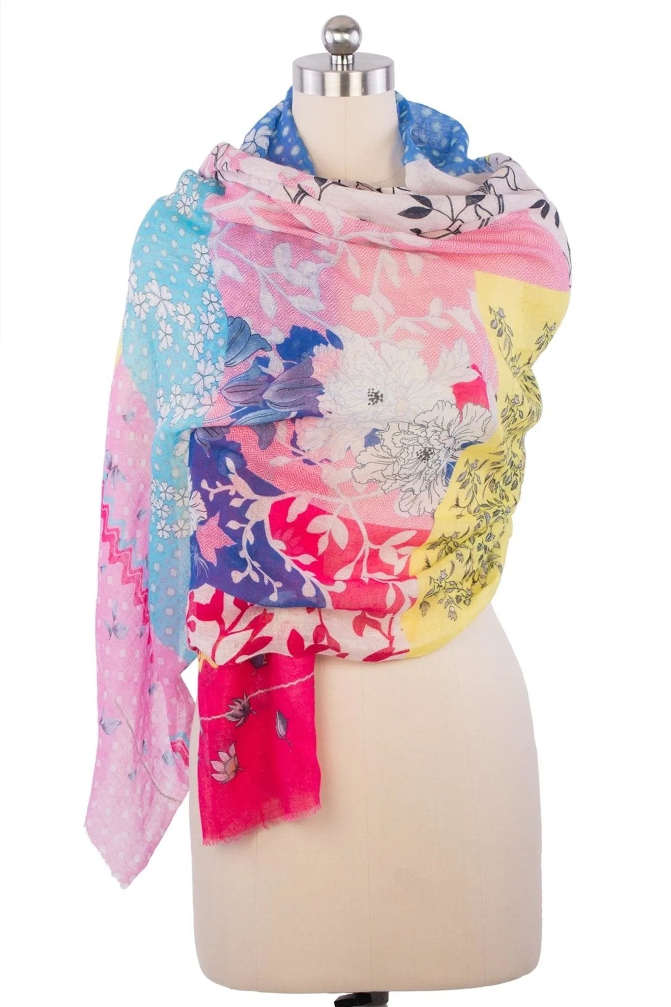 Happy Spring Scarf - Lightweight Floral Print Fashion Scarf for Women - Perfect for Spring Outfits, Easter Gifts & Outdoor Activities
