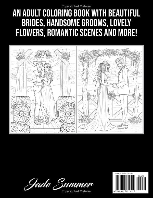 Wedding Coloring Book for Adults - Beautiful Brides, Grooms, Flowers & Romantic Scenes | Stress Relief & Wedding Gift Idea for Bridal Showers, Bachelorette Parties