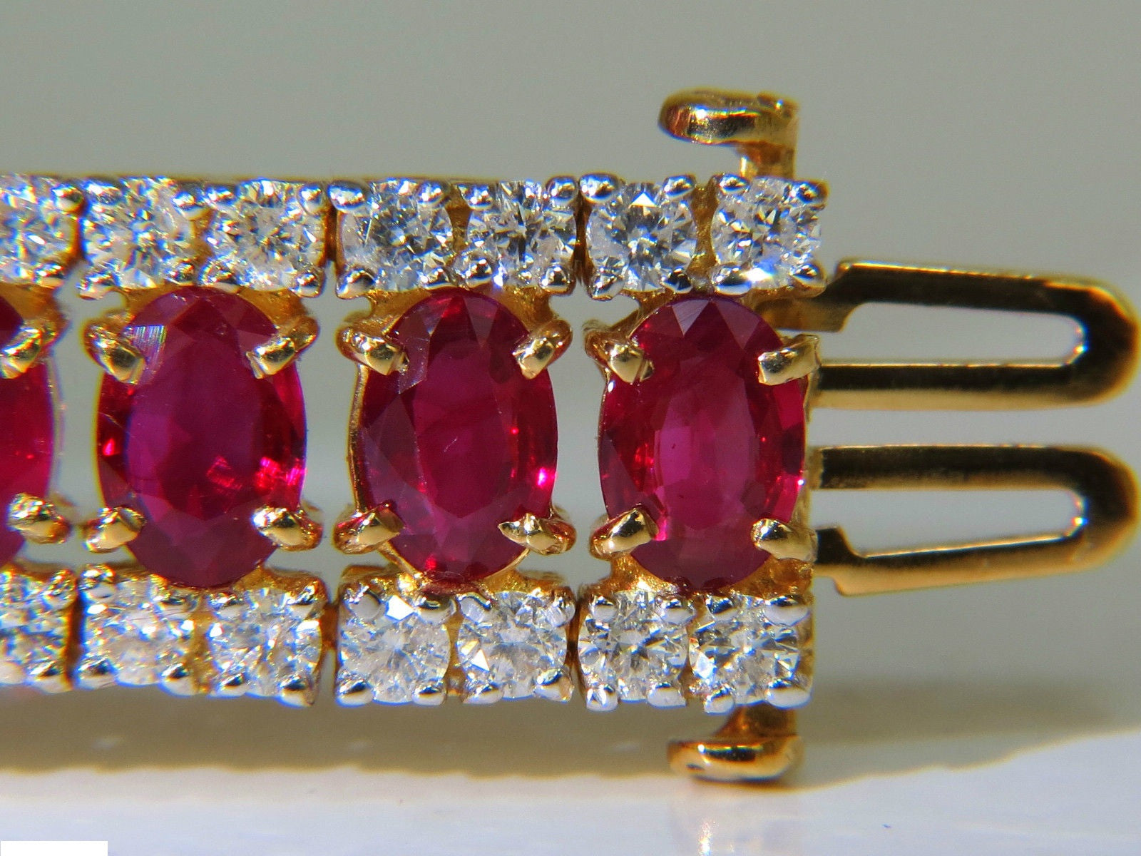 25.13CT Natural Fine Ruby and Diamond Bracelet - Classic Multi-Row Design for Women | Elegant Jewelry Gift for Weddings, Anniversaries & Special Occasions