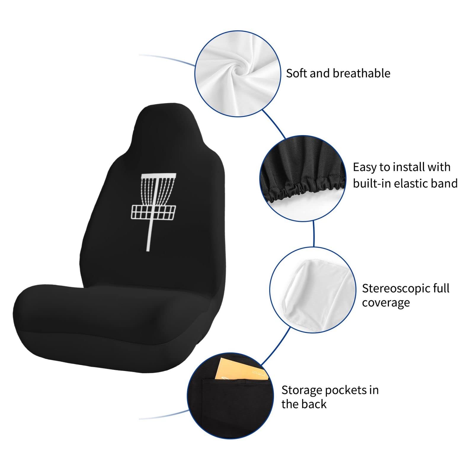 Premium Disc Golf Basket Car Mat Cover - Dustproof & Durable Front Seat Protector for Cars, Trucks, SUVs & Vans | Perfect for Outdoor Enthusiasts & Sports Gear Protection
