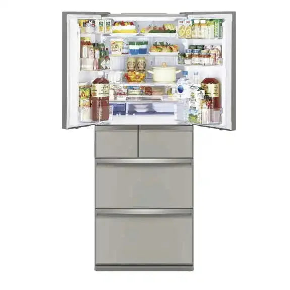 Mitsubishi Electric 470L Multi-Drawer Refrigerator - Silver | Energy Efficient French Door Fridge for Kitchen, Office & Restaurant Use