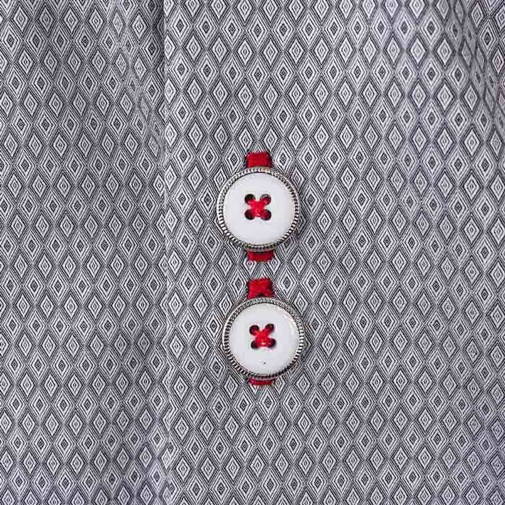 Premium Gray & Red Paisley Pattern Men's Dress Shirts | 100% Made in USA | Formal & Business Attire for Office, Weddings & Special Occasions