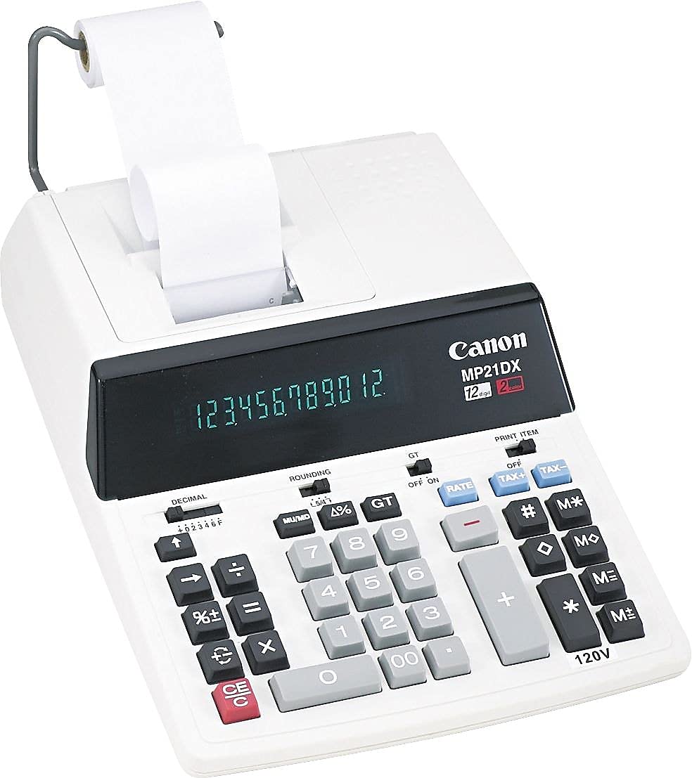 Canon MP21DX 12-Digit Desktop Calculator with Large LCD Display - Ideal for Office, Business, and Financial Calculations