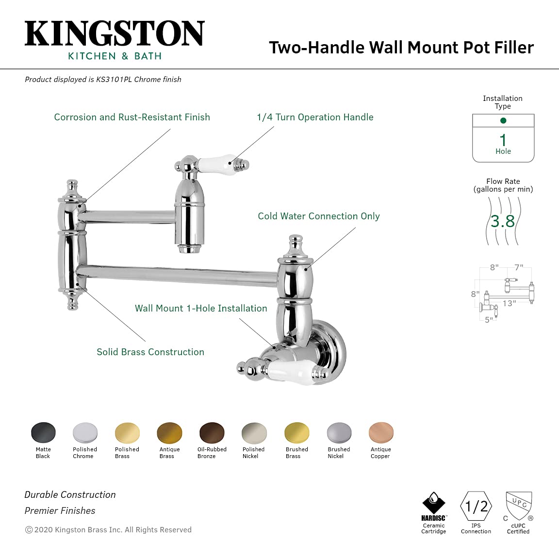 Kingston Brass KS3101PL 13