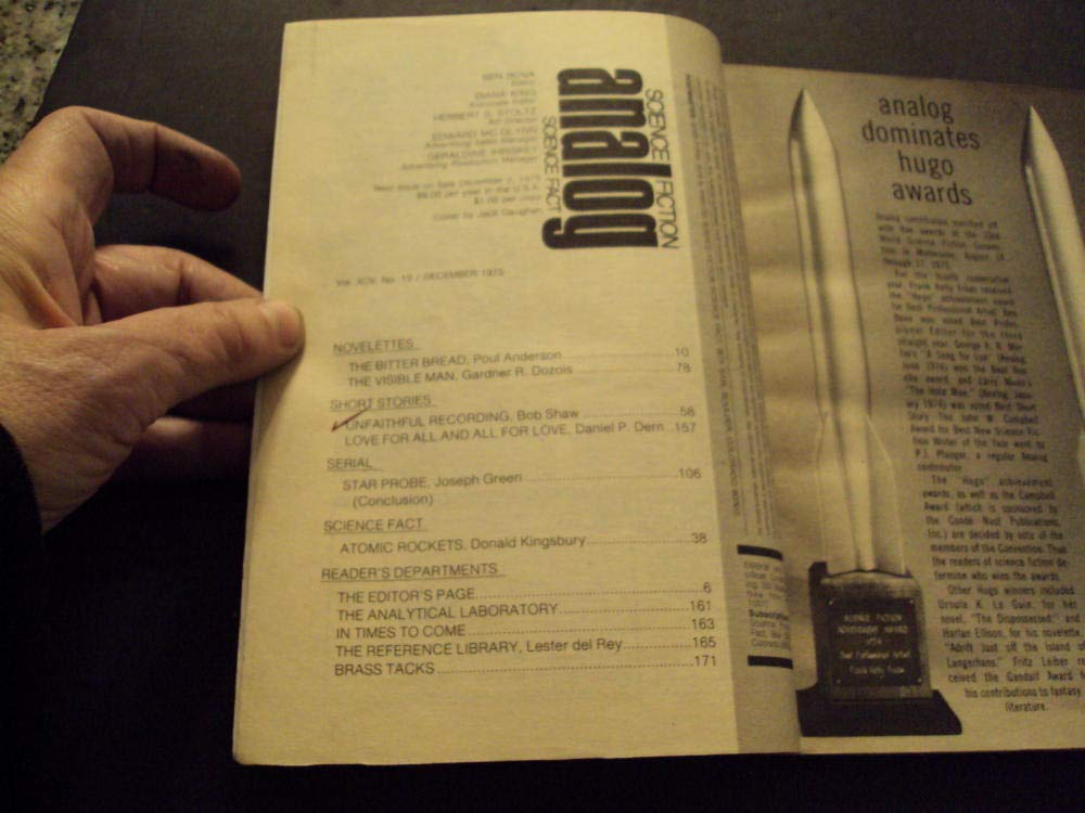 Analog Science Fiction Magazine December 1975 Issue - 'The Bitter Bread' by Poul Anderson | Vintage Sci-Fi Collectible for Book Lovers & Retro Fiction Enthusiasts