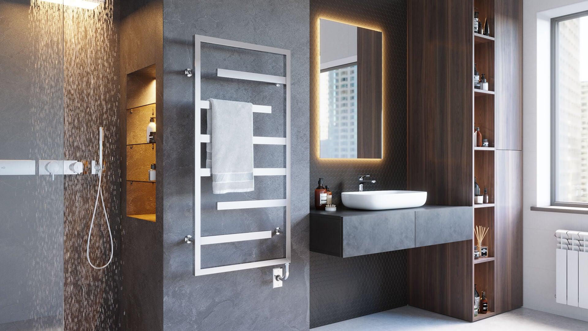 Tuzio Vasto Hardwired or Plug-In Towel Warmer - 23.5