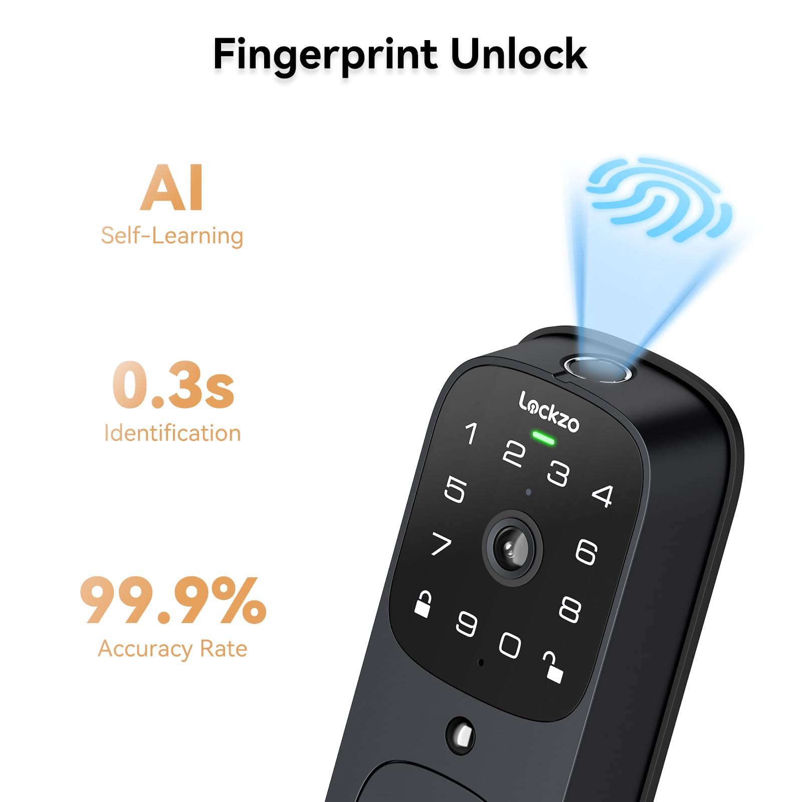 Smart WiFi Video Door Lock with Doorbell Camera - 6-in-1 Keyless Entry Deadbolt for Front Door - Fingerprint, Keypad, App & Voice Control - Auto Lock & IP65 Weatherproof - Secure Your Home with Video Calling & Remote Access - Perfect for Apartments, Smart Homes & Vacation Rentals