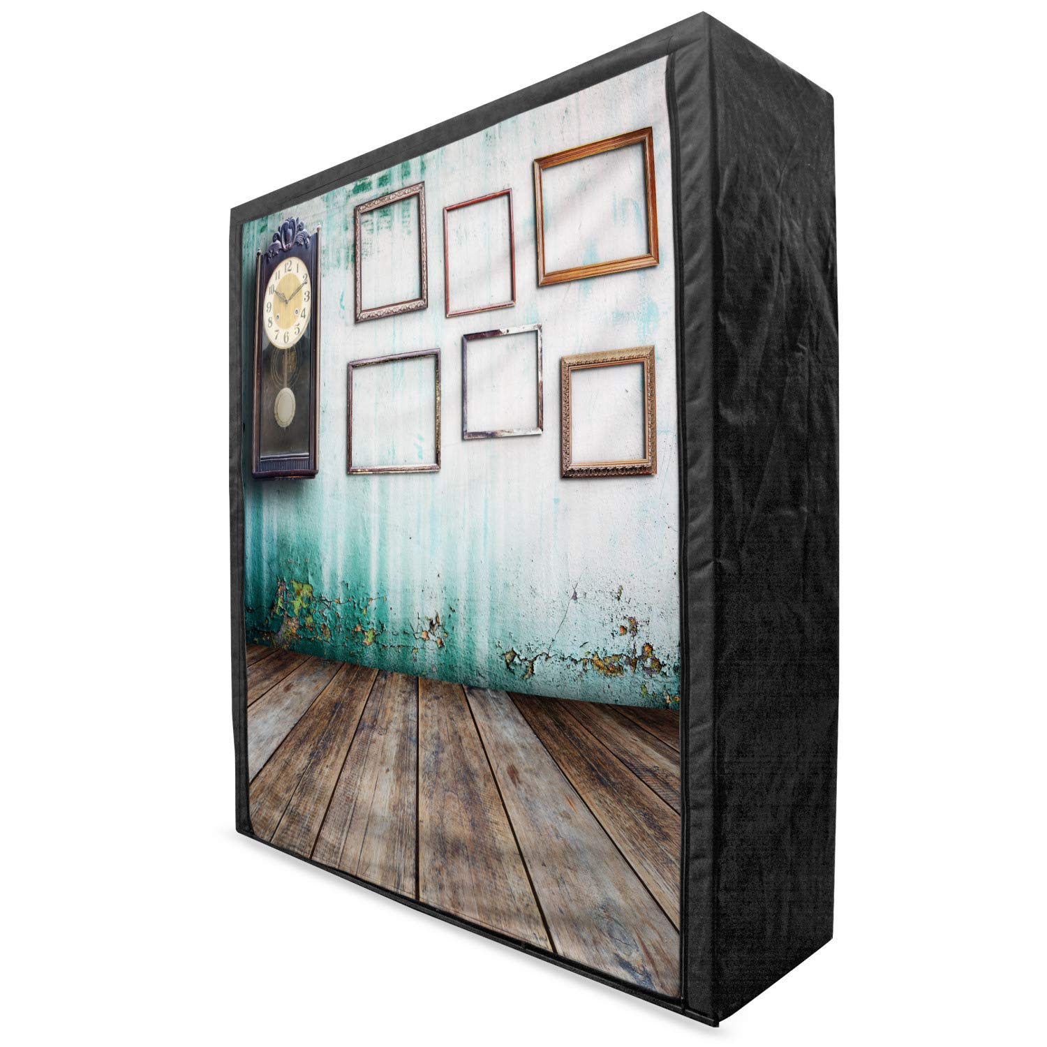 Vintage Clock Print Portable Fabric Wardrobe - 59