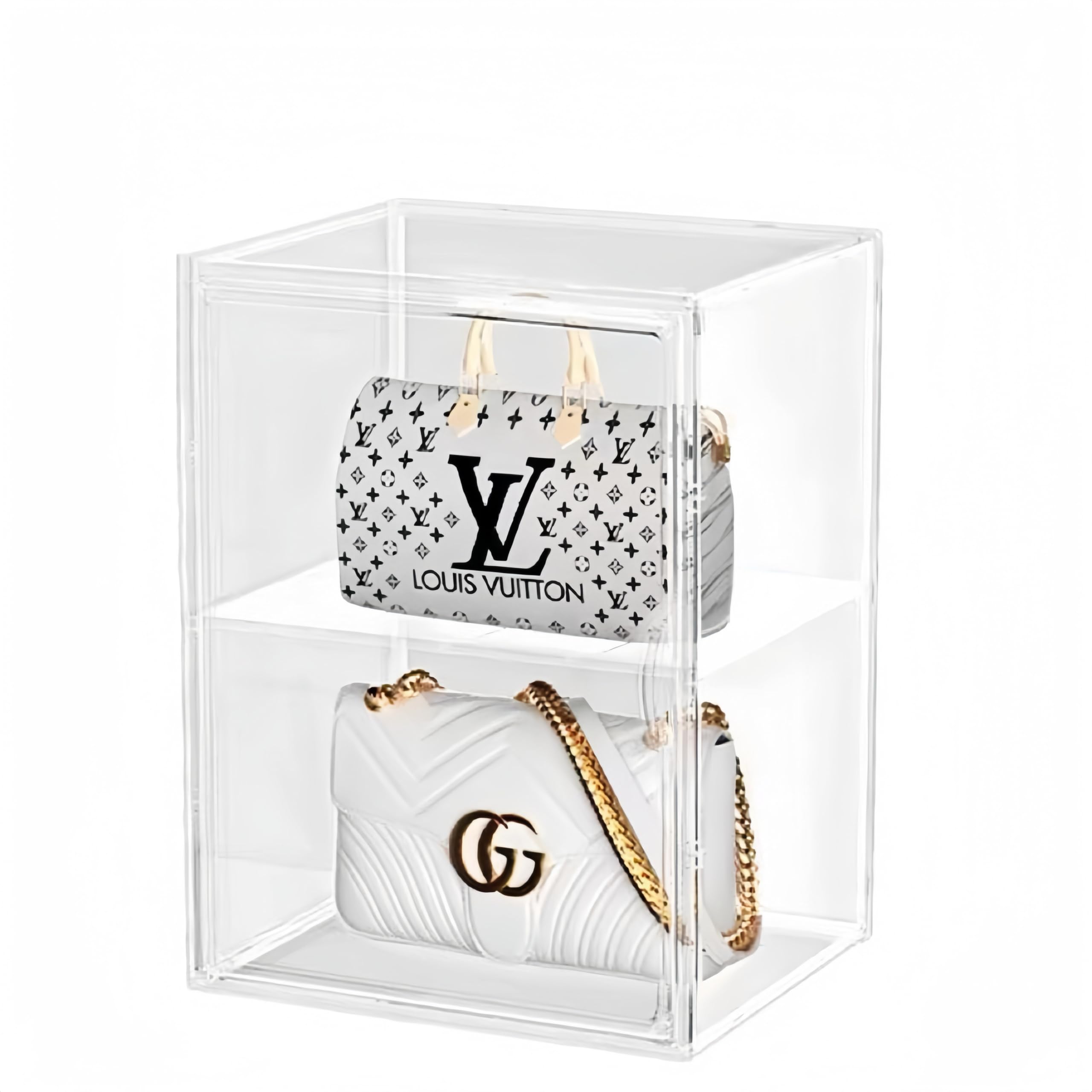 Clear Stackable Plastic Storage Box with Magnetic Lid - Organize Cosmetics, Shoes & Collections - Transparent Display Container (1-Pack) - Perfect for Home, Office & Retail Organization
