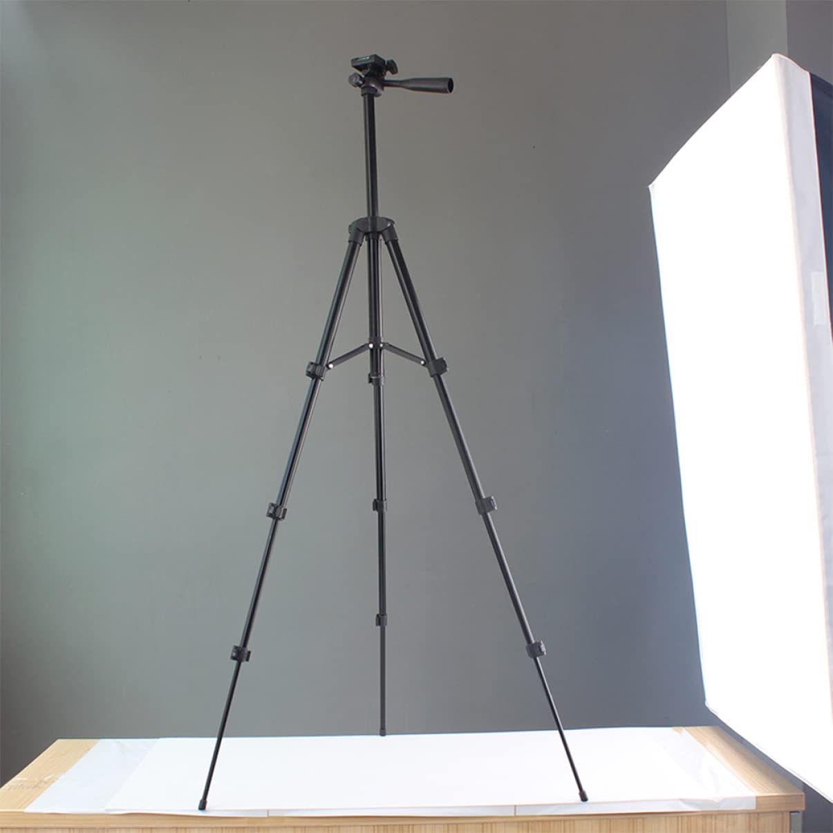 Hemobllo 2-Pack Adjustable Tripod Stand for Photography, Speakers, Live Streaming & Outdoor Fishing - Heavy Duty Camera & Phone Tripod with Fill Light for Desktop Use | Perfect for YouTube, Vlogging & Outdoor Adventures