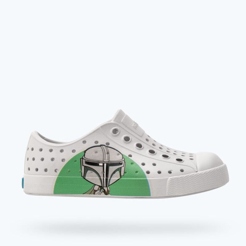 Native Shoes Frost Gray/Mando BFF Jefferson Star Wars™ Block Shoe - Lightweight & Comfortable Sneakers for Kids, Inspired by Star Wars™ - Perfect for School, Play & Everyday Wear