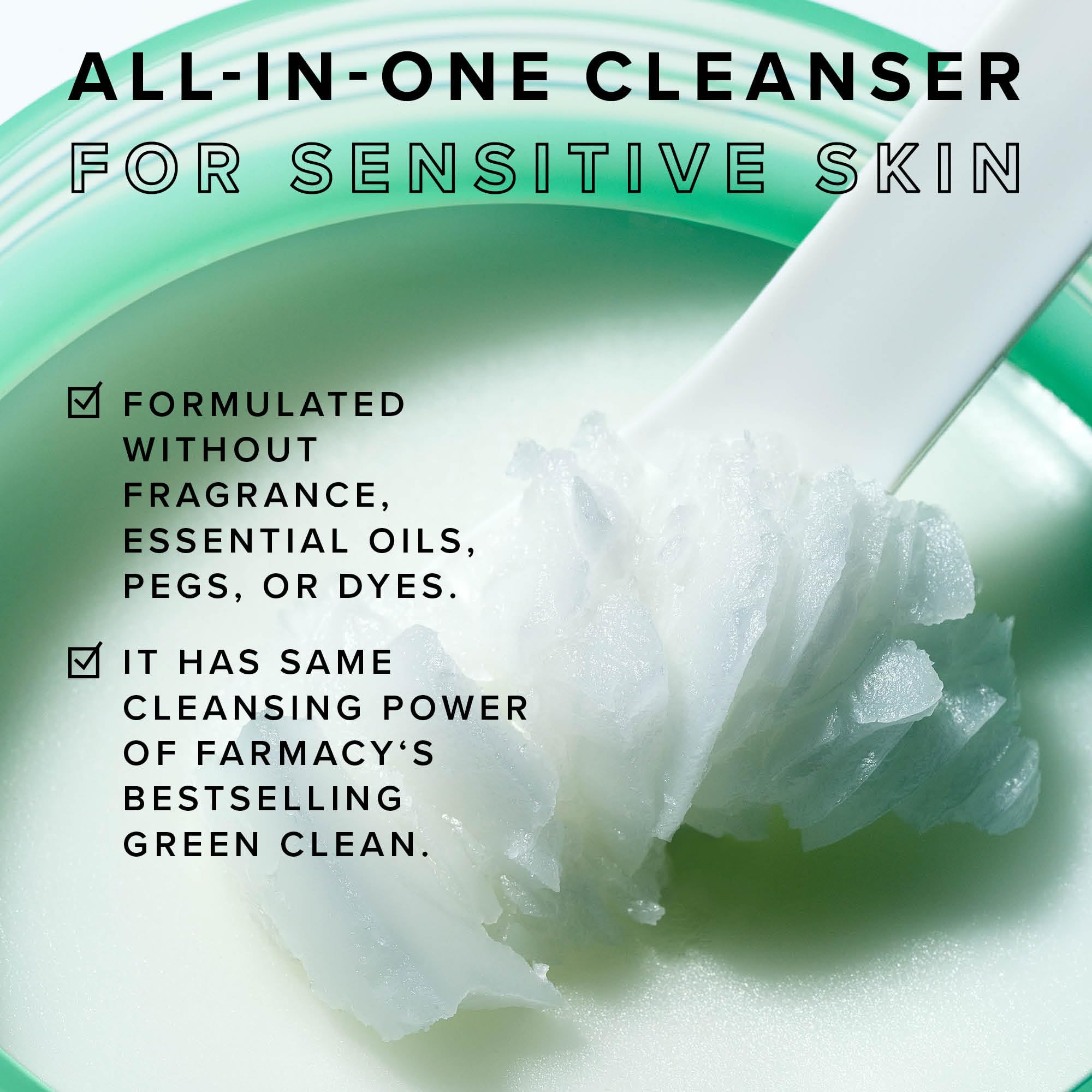 Farmacy Clearly Clean Makeup Remover Cleansing Balm for Sensitive Skin | Oil-Based Gentle Exfoliating Double Cleanser | Transforms from Balm to Milky Lather (50ml) | Perfect for Nighttime Skincare Routine & Travel-Friendly Makeup Removal