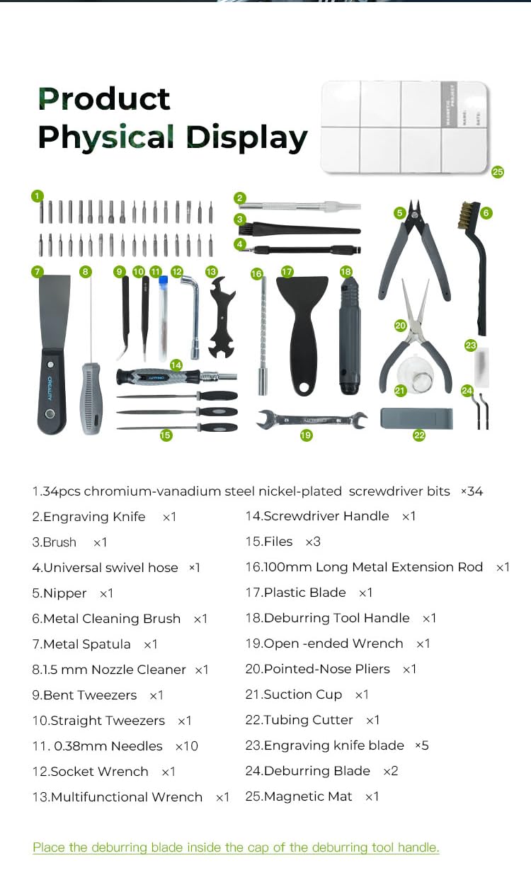 Creality 3D Printer Tool Wrap Kit Pro - Complete Assembly, Removal & Filament Cutting Tools for Cleaning & Finishing Prints | Compatible with Creality & All FDM 3D Printers | Perfect for Workshop, DIY Projects & Professional 3D Printing