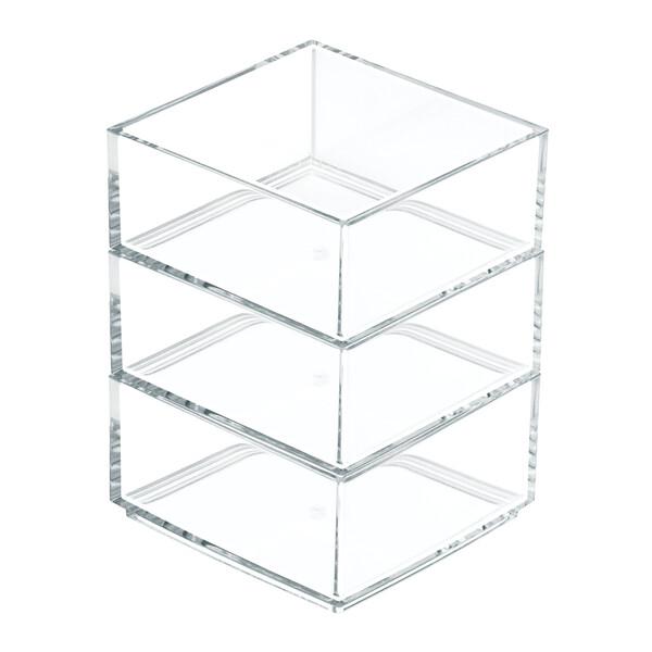 Clarity Organizer 4 x 4 x 2 - Clear Plastic Storage Box with Lid for Home, Office & Craft Organization - Perfect for Organizing Jewelry, Stationery, and Small Items