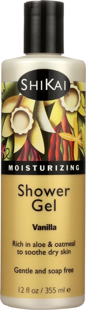 Shikai Vanilla Shower Gel Bulk Saver Pack (18x12 Fl Oz) - Moisturizing & Aromatherapy for Relaxing Bath & Spa Experience