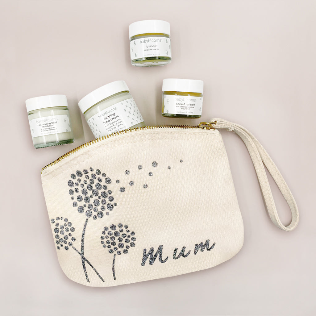 Natural Dandelion Skincare Pouch for Mom - Organic Facial Care Gift Set - Perfect for Mother's Day, Birthdays & Self-Care Moments