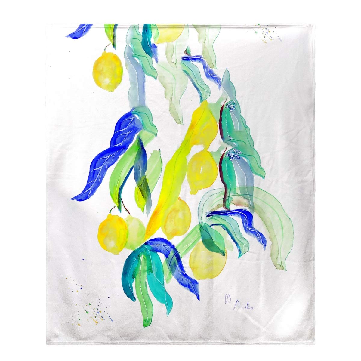 Betsy Drake Cozy Lemon Tree Fleece Throw Blanket - Soft Warm Plush for Couch, Bed, Sofa - Perfect for Winter, Living Room, Home Decor, Gift Idea