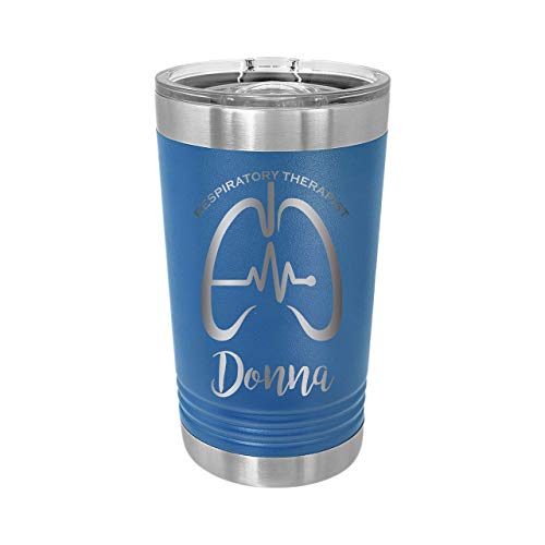 Personalized Engraved 16 oz Stainless Steel Tumbler with Lid - Insulated Travel Mug for Respiratory Therapists - Perfect for Coffee, Tea & Cold Drinks at Work or Clinic