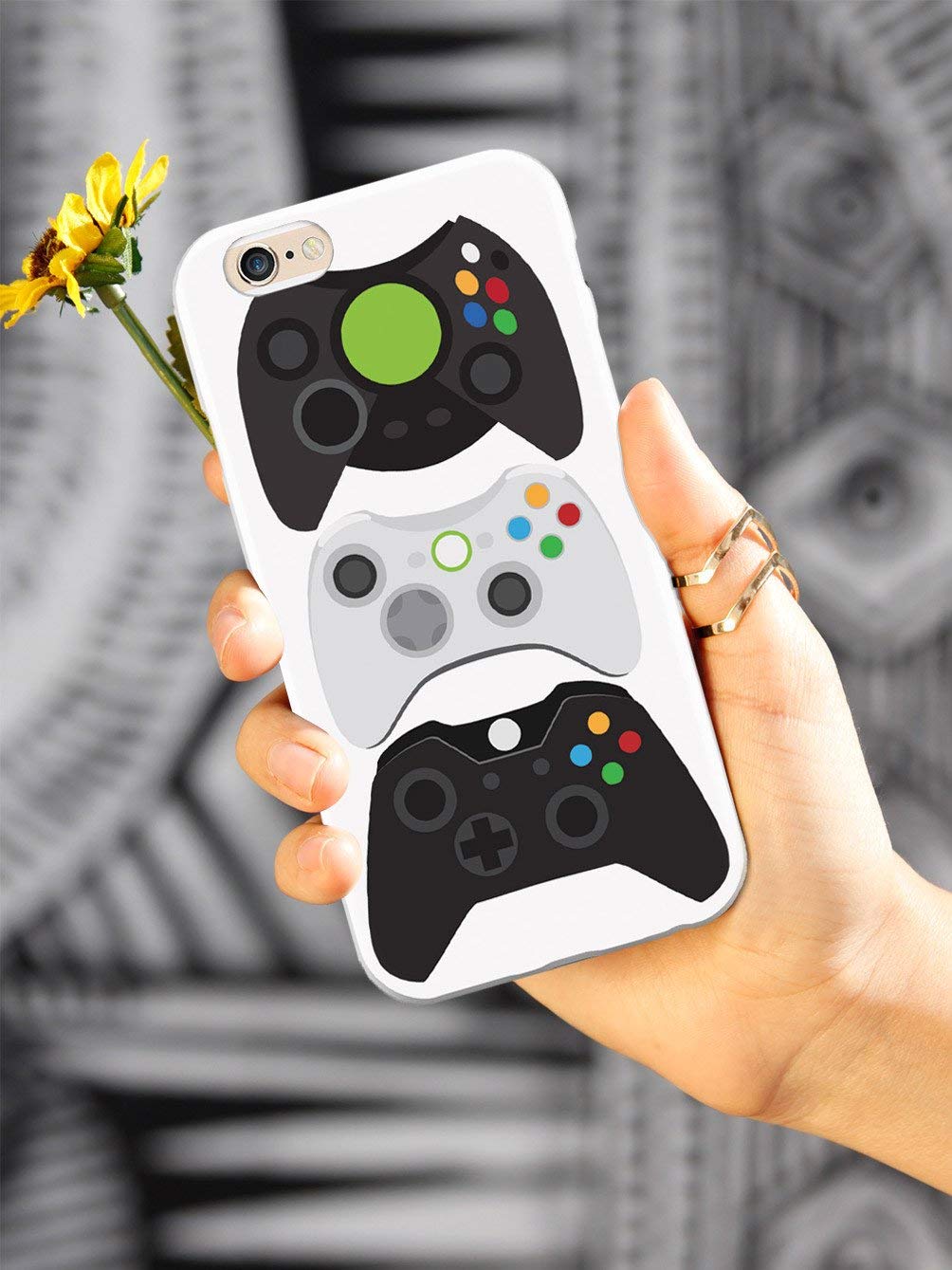 **Inspired Cases - iPhone 8 Case - 3D Textured Protective Cover for Apple iPhone 8 - Game Controller Evolution 1 - White - Perfect for Gaming & Daily Use**