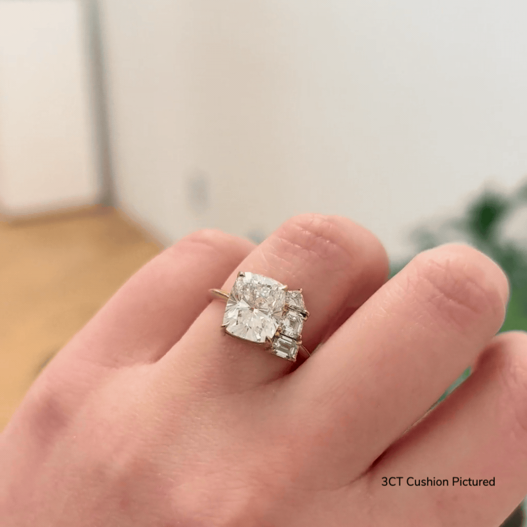 4 Stone Cushion Cut Engagement Ring - Elegant Wedding Band for Women, Perfect for Proposals, Anniversaries & Special Occasions