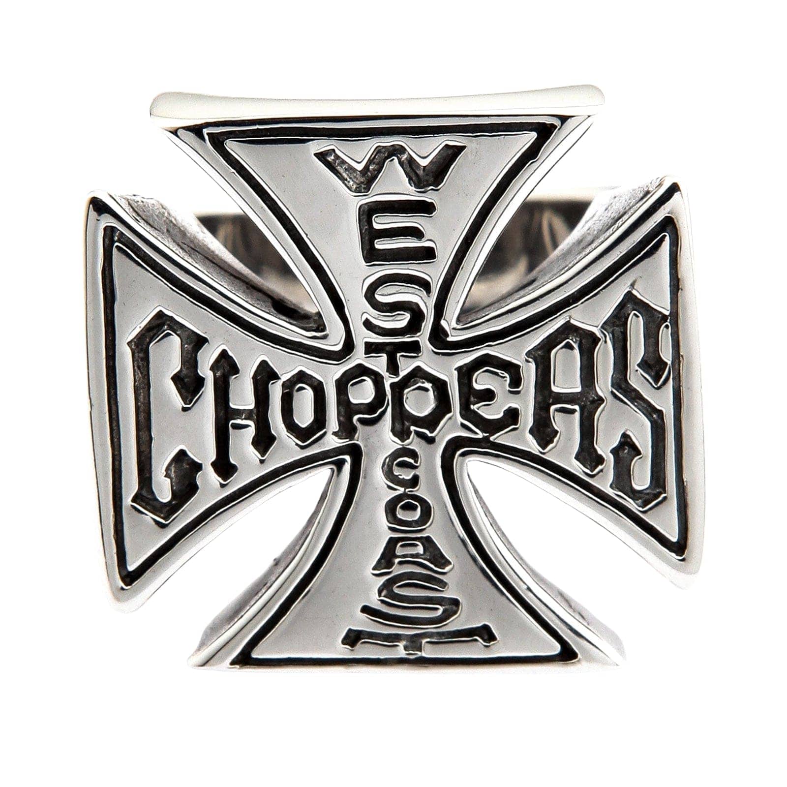 Westcoast Cross Choppers Sterling Silver Biker Ring for Men - Heavy Duty Motorcycle Jewelry - Perfect for Bikers, Riders & Rock Fashion Enthusiasts