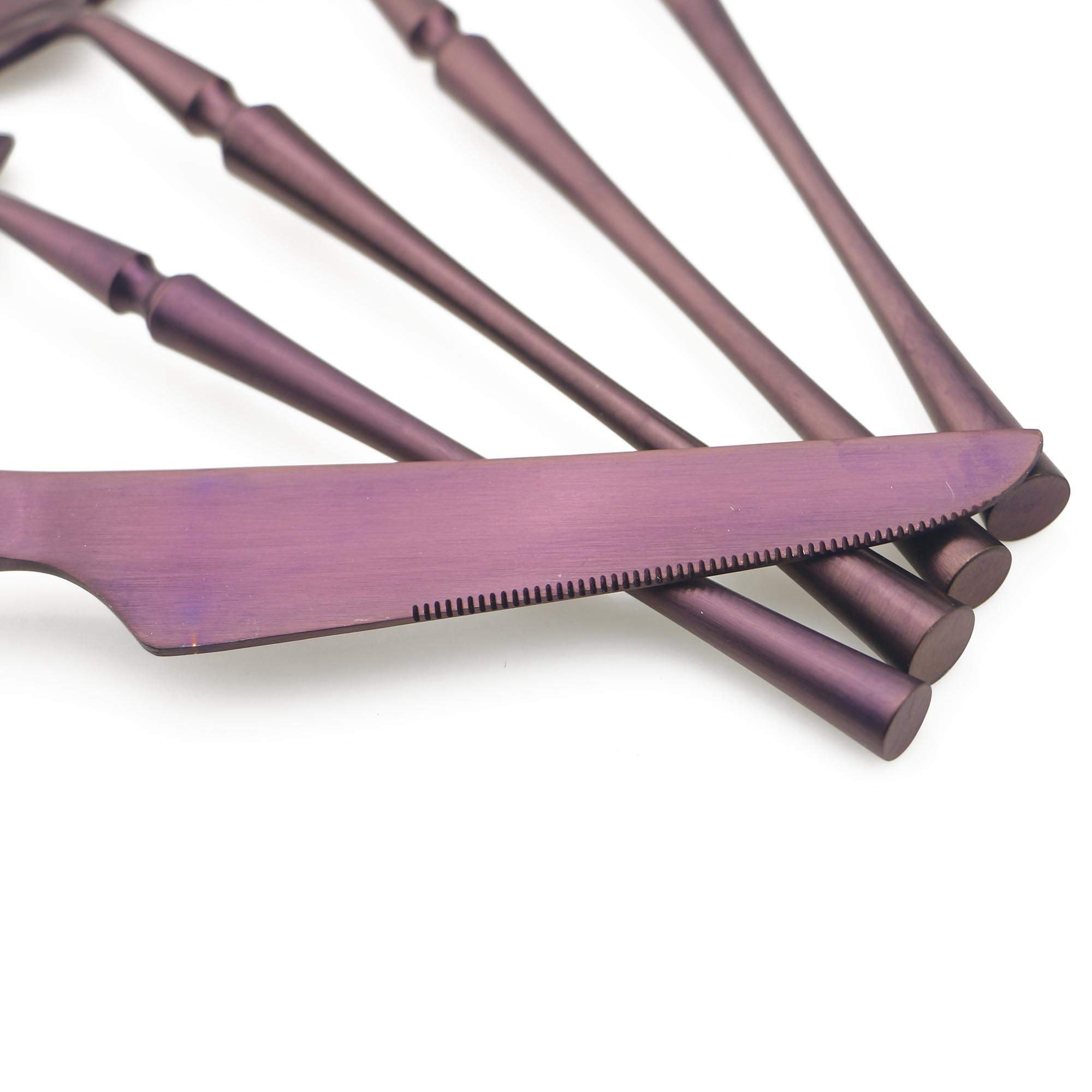 20-Piece Luxury 18/10 Stainless Steel Flatware Set - Matte Purple Silverware for Dining, Wedding & Gift - Durable Cutlery Set for Restaurants, Home & Special Occasions