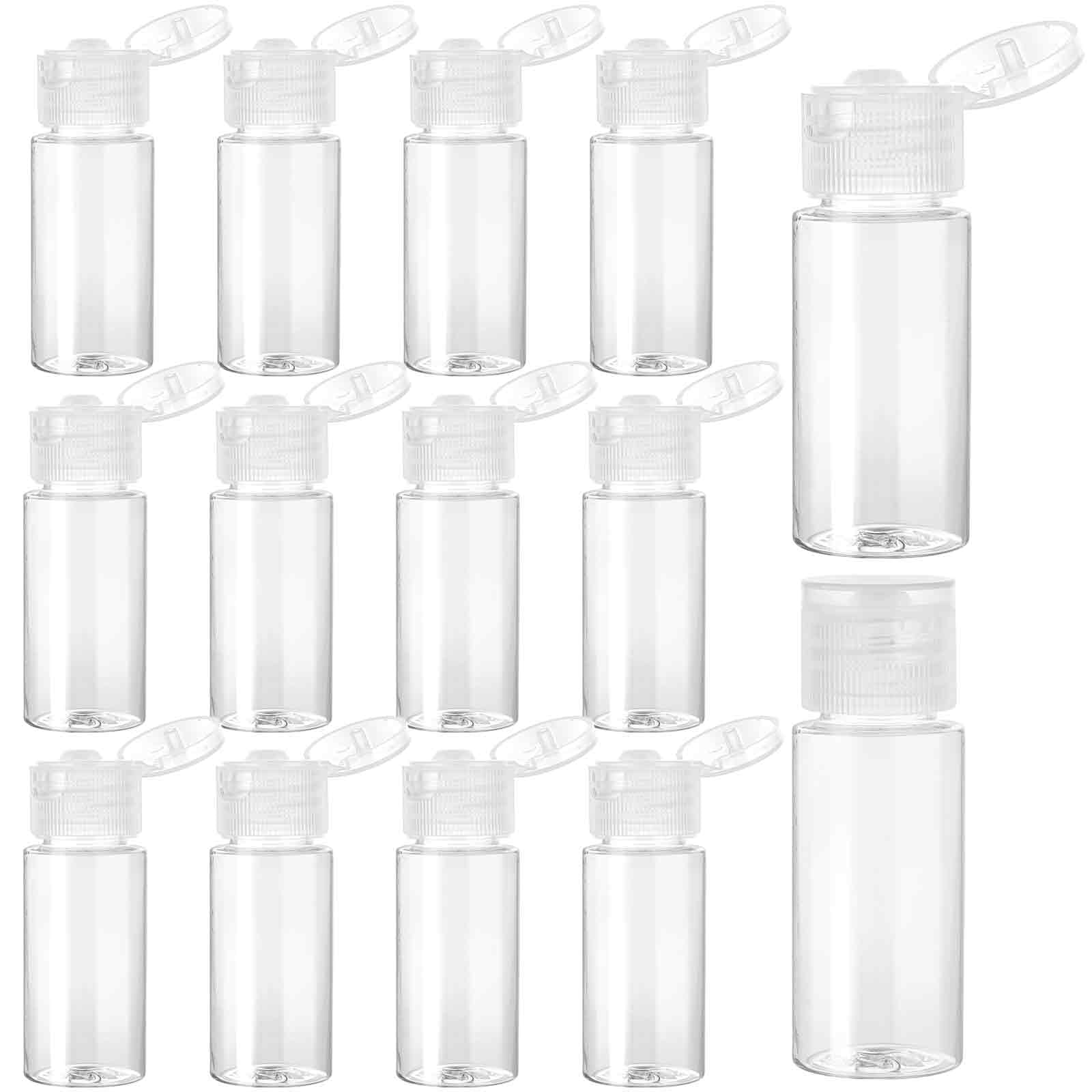 12-Piece Travel-Size Leak-Proof Makeup Sample Containers (1/2 oz) - Empty Plastic Mini Toiletry Bottles with Lids for Liquids, Cosmetics & Skincare - Perfect for Air Travel, Gym Bags & Vacation Essentials