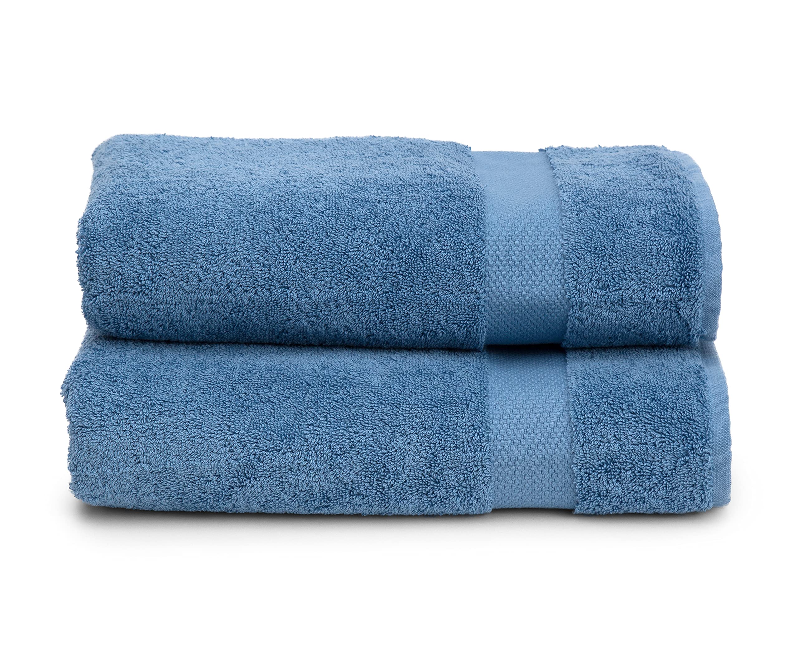 Luxury Soft 100% Turkish Cotton Bath Towels - Pearl Collection by TowelSelections, Made in Turkey, Blue Set of 2 | Premium Spa & Bathroom Essentials for Hotels & Home Use