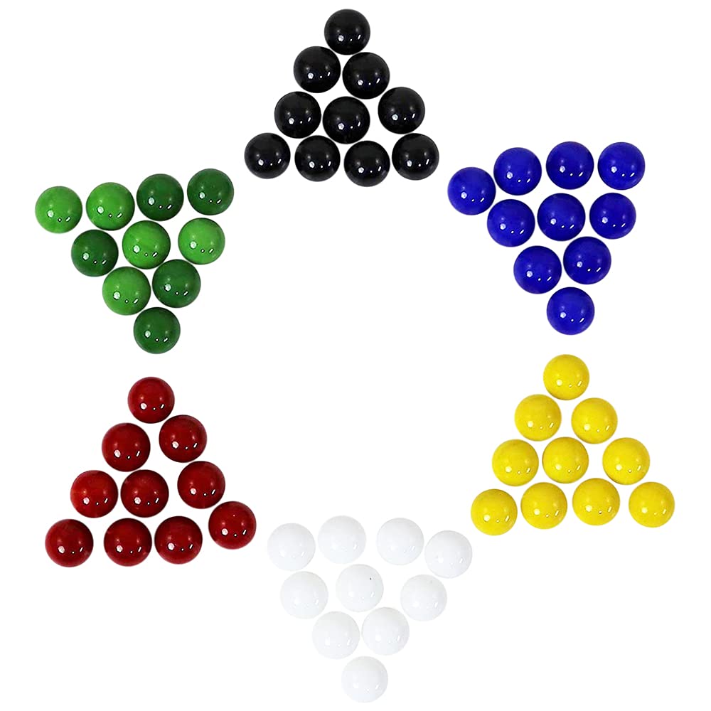 14mm Game Replacement Marbles - 60 Piece Set for Board Games, Marble Runs & DIY Crafts - Durable Glass Marbles for Kids & Adults
