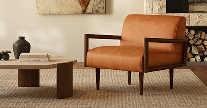 Viborg Modern Lounge Chair - Comfortable Accent Chair for Living Room, Bedroom, Office - Soft Upholstered Fabric with Sturdy Wooden Legs - Perfect for Relaxing, Reading, or Napping