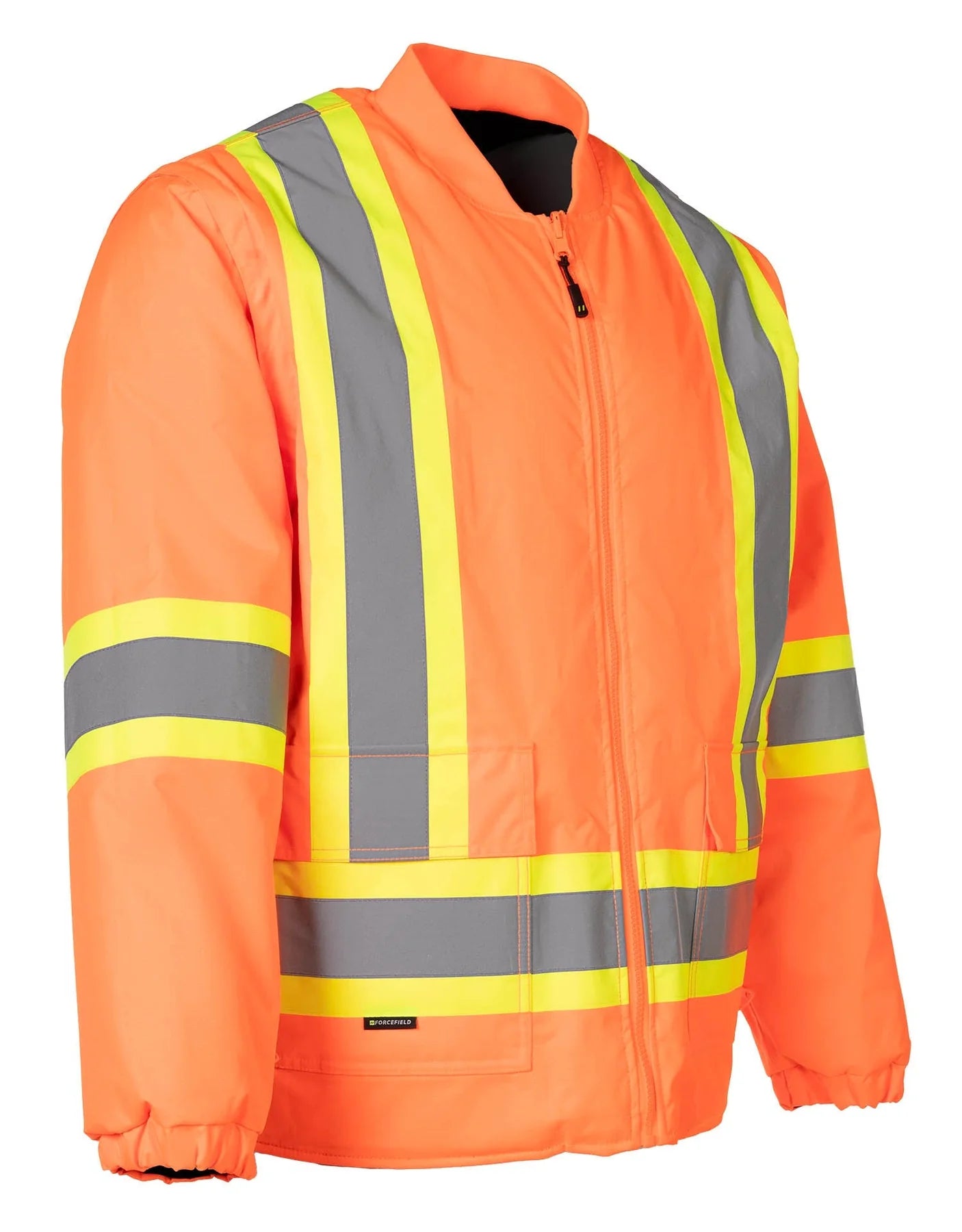 Forcefield Hi Vis 6-in-1 Removable Bomber Jacket for Men - High Visibility Safety Work Jacket with Reflective Strips - Ideal for Construction, Road Work & Night Driving