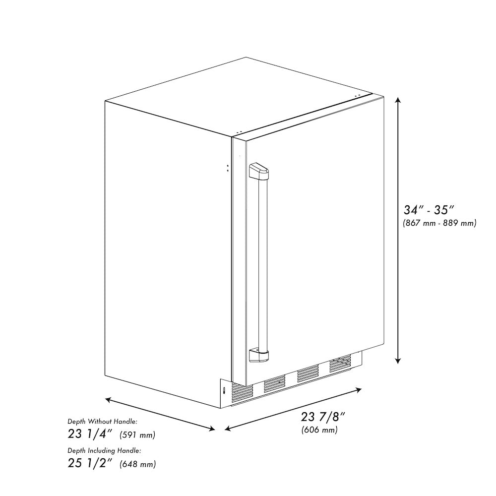 ZLINE 24 Inch Stainless Steel Beverage Refrigerator - Touchstone 151 Can Capacity with Solid Door (RBSO ST 24) - Perfect for Home Bars, Offices, and Entertaining Spaces