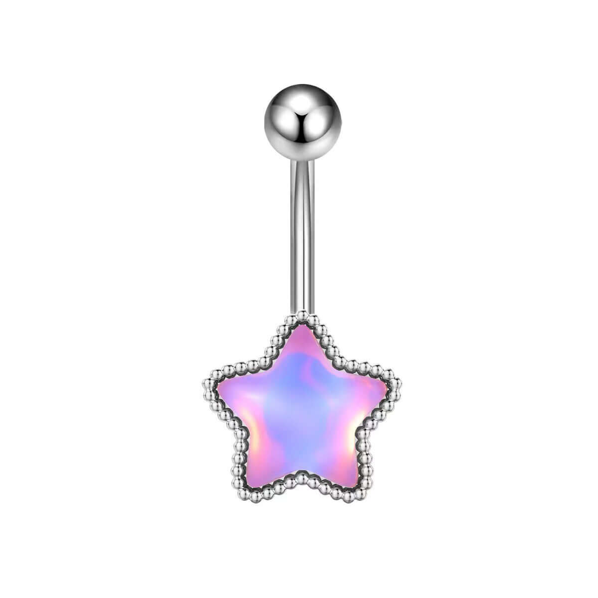 Glow in the Dark Belly Button Rings - Moon Star Design | Body Jewelry for Women | Perfect for Night Parties, Raves & Unique Fashion Looks