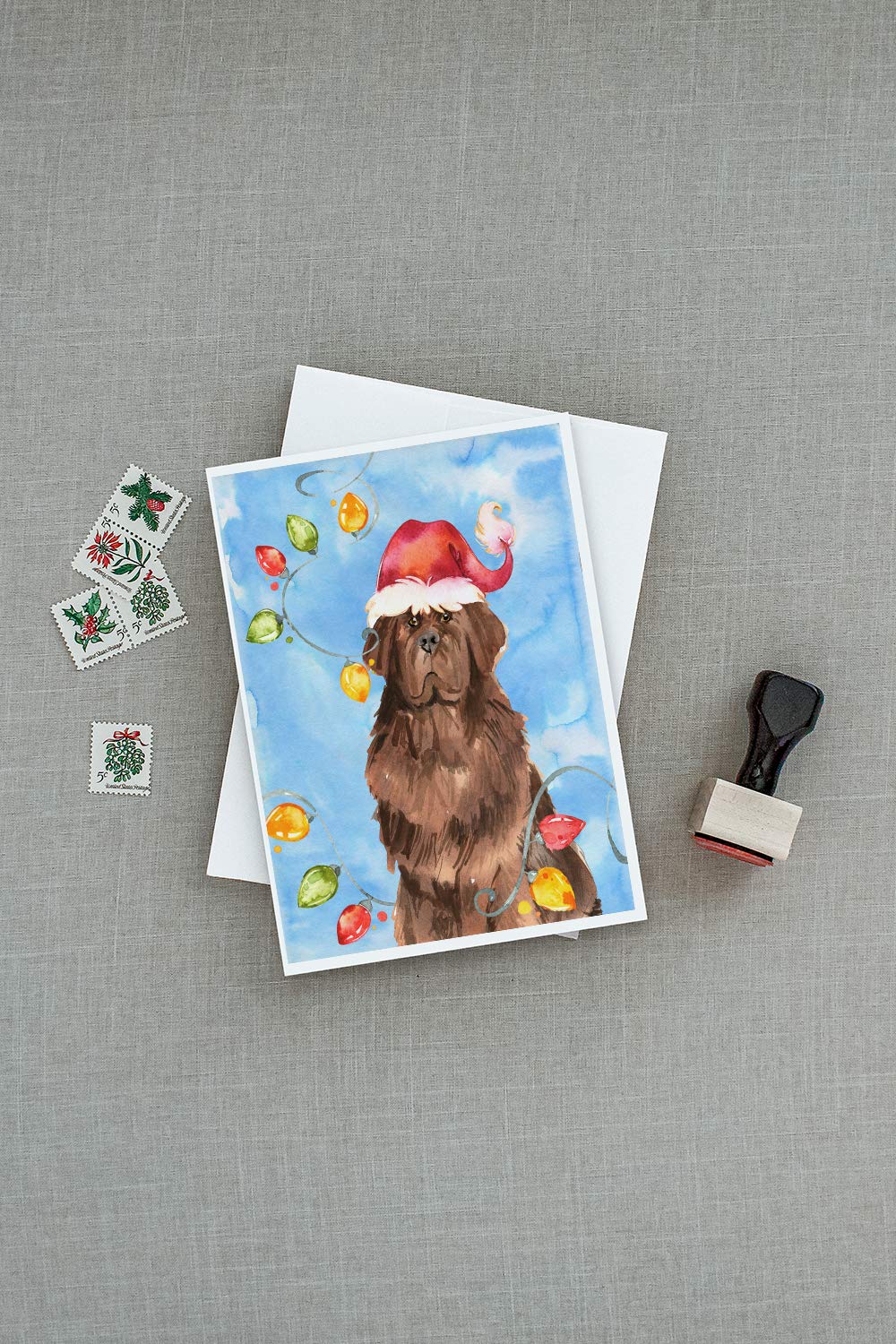 Christmas Lights Newfoundland Greeting Cards - Pack of 8 Blank A7 Cards (5x7) with Envelopes | Whimsical Holiday Note Cards for Christmas Gifts, Party Invitations & Festive Correspondence