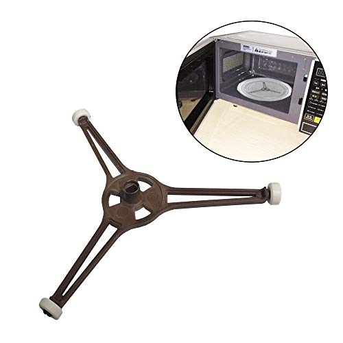 Triple Arm Microwave Turntable Ring - 9.6 Inch Replacement Glass Plate Support Holder with Rotating Roller for Microwave Ovens - Perfect for Heating Food, Reheating Leftovers & Defrosting in 9.6'' Microwaves