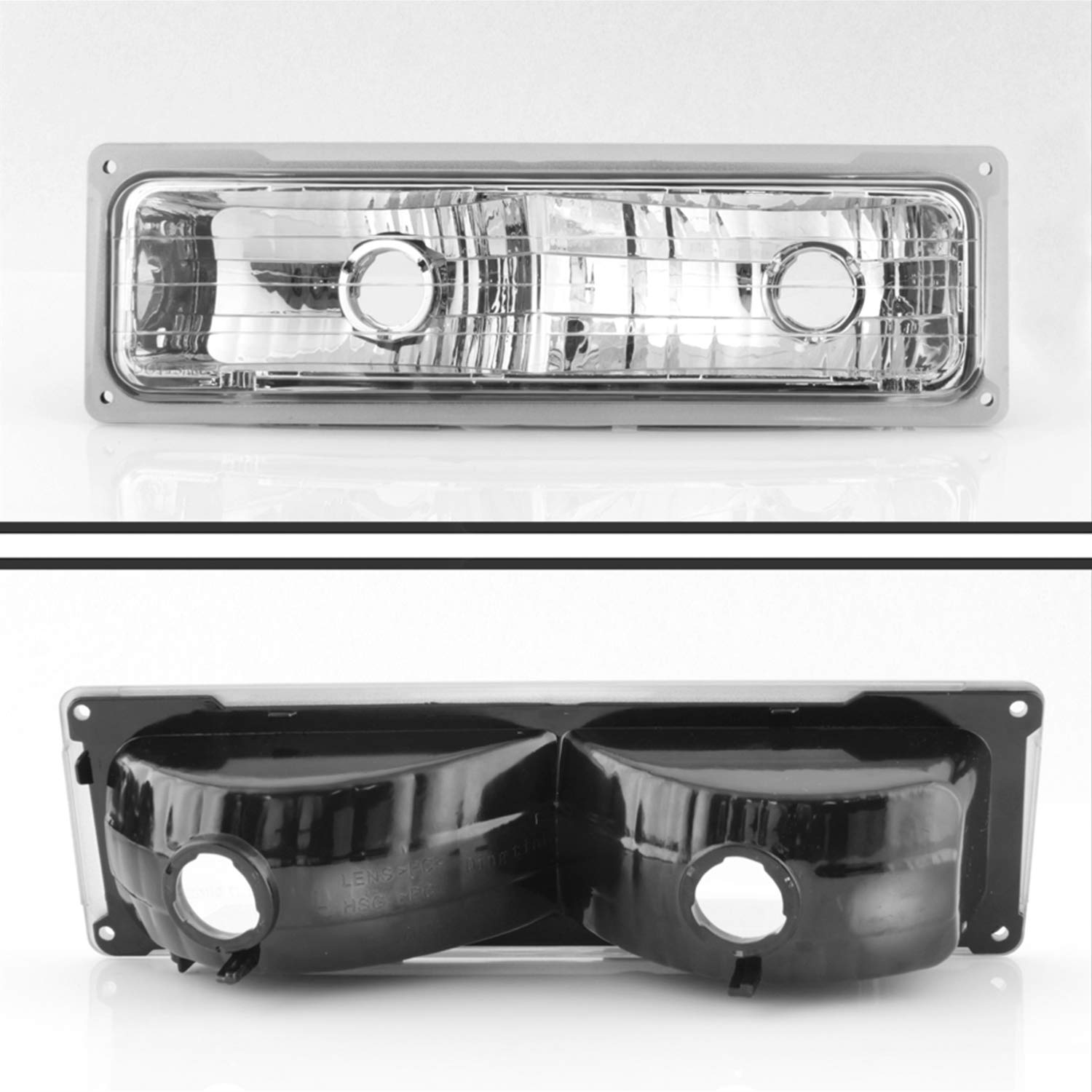 AKKON Chrome Headlights & LED Tail Lights for 1994-1998 Chevy C/K 1500 2500 3500 Tahoe Suburban - Complete Lighting Kit with Corner & Signal Lamps | Off-Road, Night Driving & Car Restoration Upgrade